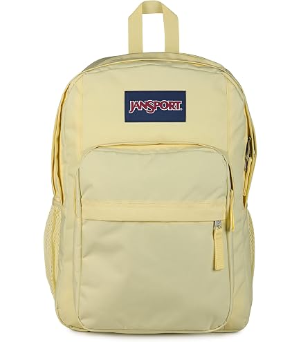 JanSport Double Break Backpack – 15-inch Padded Laptop Compartment, Dual Water Bottle Pockets, Internal Organizer, Large Main Compartment, Curry
