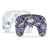 Pea Pod Nursing Pillow Cover 2 Pack Soft Stretchy Nursing Cover for New-Designed Breastfeeding Pillow, Removable Feeding Slipover for Baby Boy and Girls, Cute Dinosaur Pattern