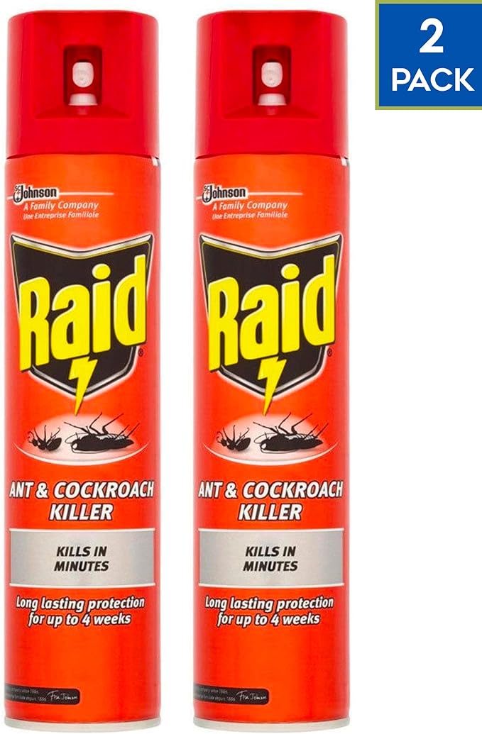 2 x 300ml Raid Ant & Cockroach Spiders Intant Killer Spray Amazon.co