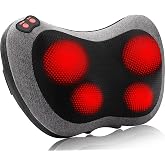 Papillon Back Massager with Heat,Shiatsu Pillow for Body Pain Relief Gray | Deep Kneading Massager for Neck,Shoulder,Foot&Low