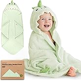 KeaBabies Organic Baby Towel with Hood for Girls, Boys - Soft, Absorbent, 100% Cotton Hooded Baby Towels for Newborns, Infants, Large Hooded Bath Towels for Babies, Kids, Toddler 1-3 (Draco)
