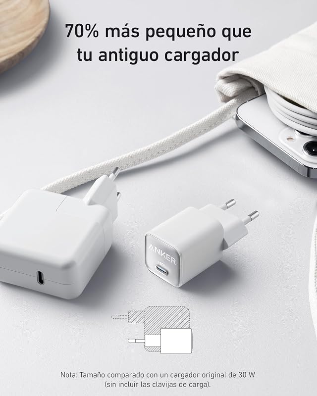 511 Nano 3 Cargador USB-C GAN 30W Carga Rapida