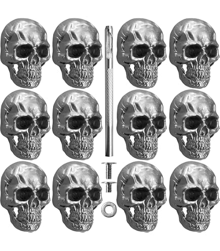 48-Pack Alloy Skull Rivets – 2 Colors, Punk Spikes For Leather Belts, Jackets & Bags