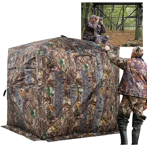 thumbnail image 2 of LUCKUNTER 360 Degree See Through Hunting Blind 2-3 Person Ground 2 of 9