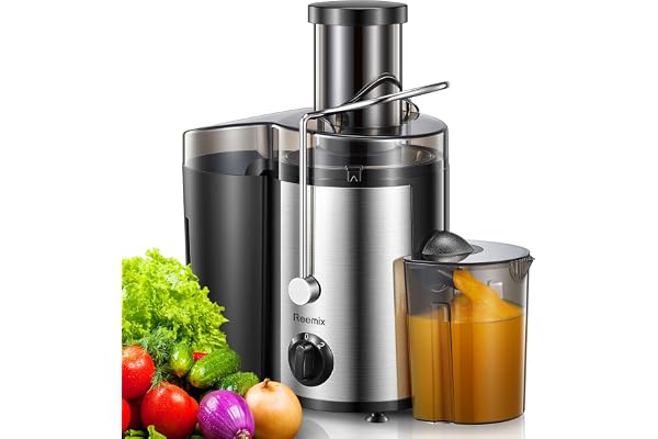 Reemix Juicer Machine, Big Mouth Large 3” Feed Chute for Whole Fruits and Vegetables, Easy to Clean, Centrifugal Extractor, B