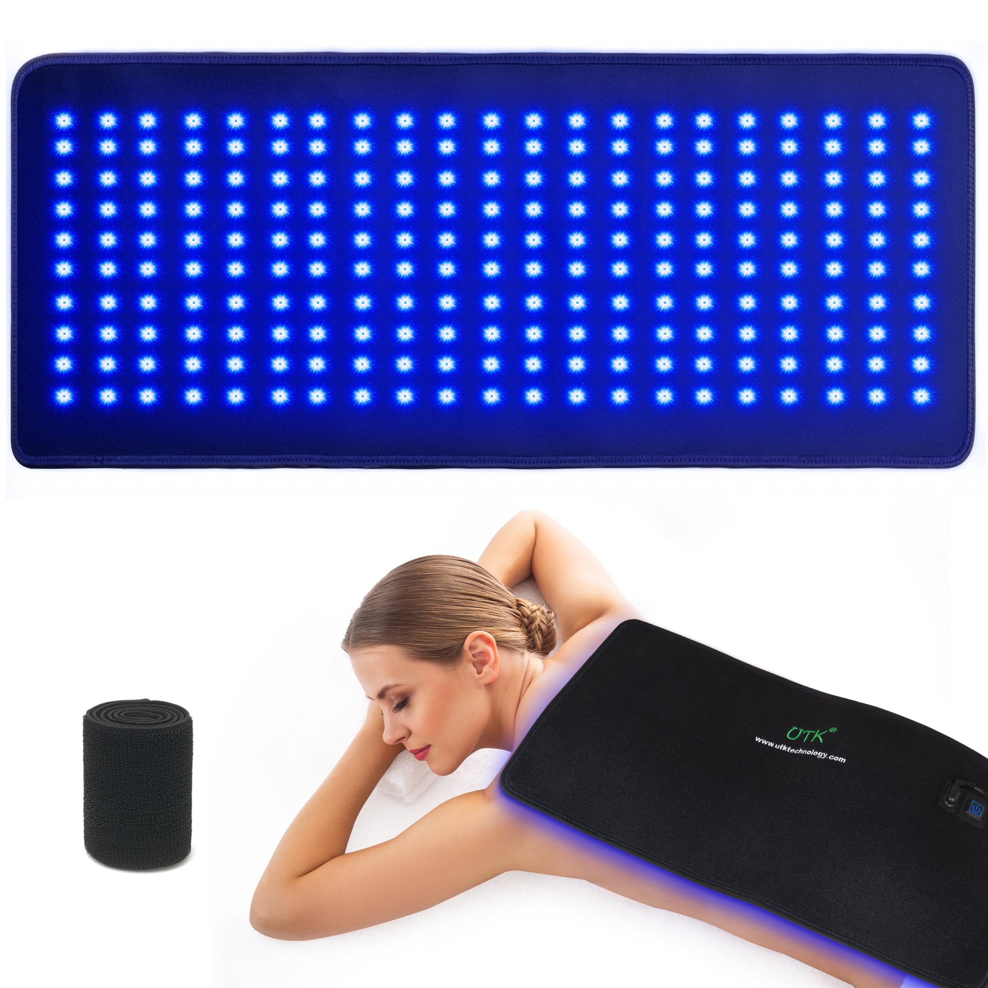 Photo 1 of UTK Red & Blue Light Therapy for Body, 210 pcs LEDs Infrared Light Therapy Device, 23" x 11" Large Red Light Therapy Pad for Waist Back Shoulder Pain Relief, Wearable Wrap Belt with Flexible Strap
