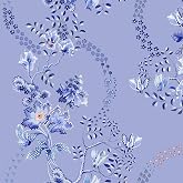 Graham &amp; Brown Cath Kidston Road Floral Dusky Blue Wallpaper