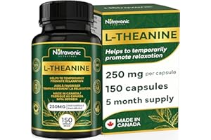 L-Theanine Supplement 250mg High Potency – 150 CAPS BONUS SIZE | 5-Month Supply | Canadian-Made I Promotes Relaxation, Mental