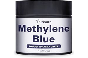 Purisure Methylene Blue Powder, 5g, Lab/Pharma Grade, High Purity Water Soluble Powdered Blue Methylene for Laboratory, Educational and Research Purposes, USP Grade Formulation