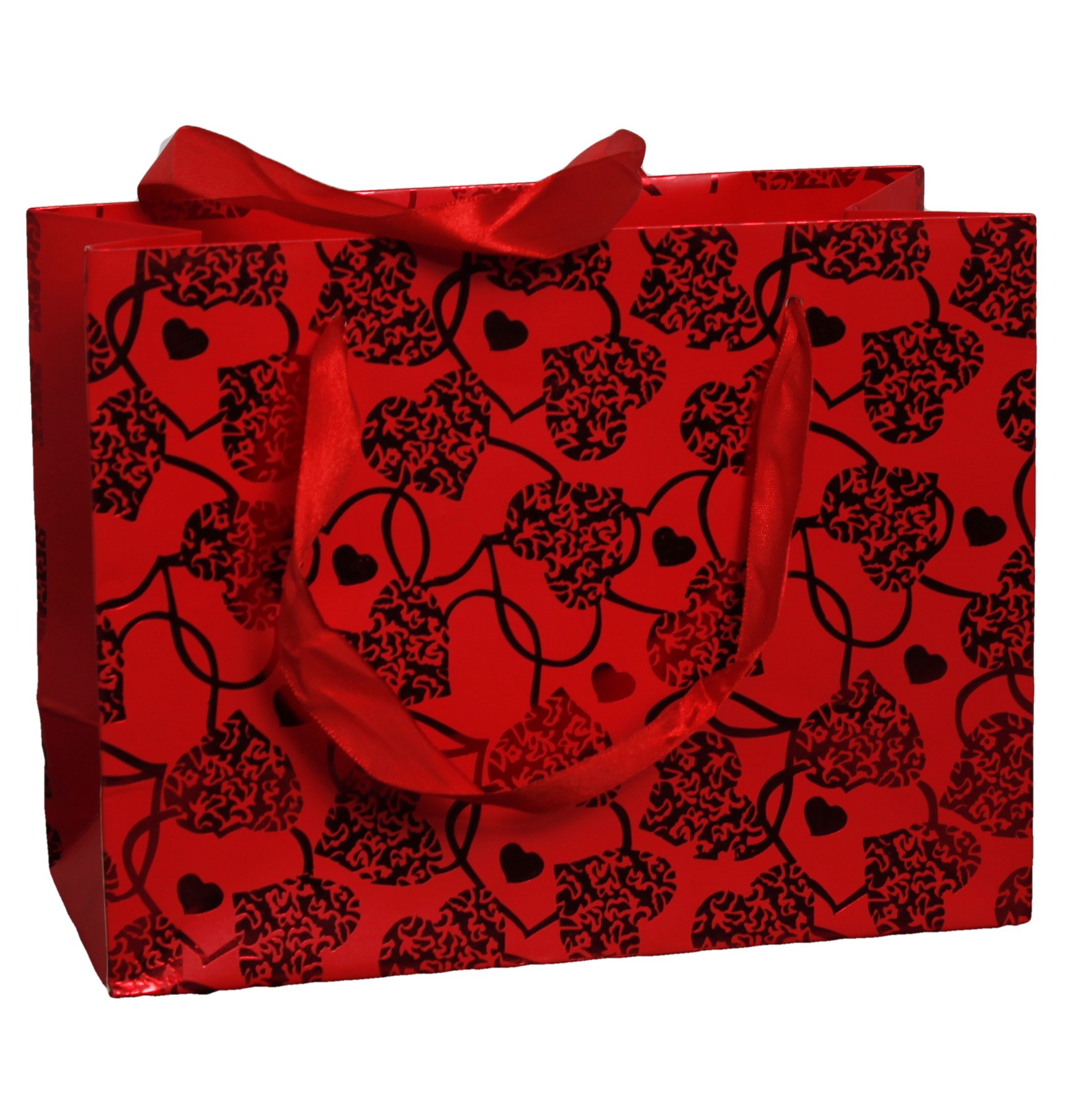 Paper Gift Carry Bags Heart Embossed 23 x 17.5 x 10 (Pack of 10