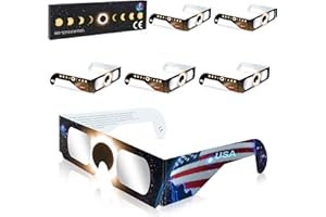 Biniki Solar Eclipse Glasses Approved 2024 - ISO Certified Safe Shades for Direct Sun Viewing for Solar Eclipse (6 Pack)