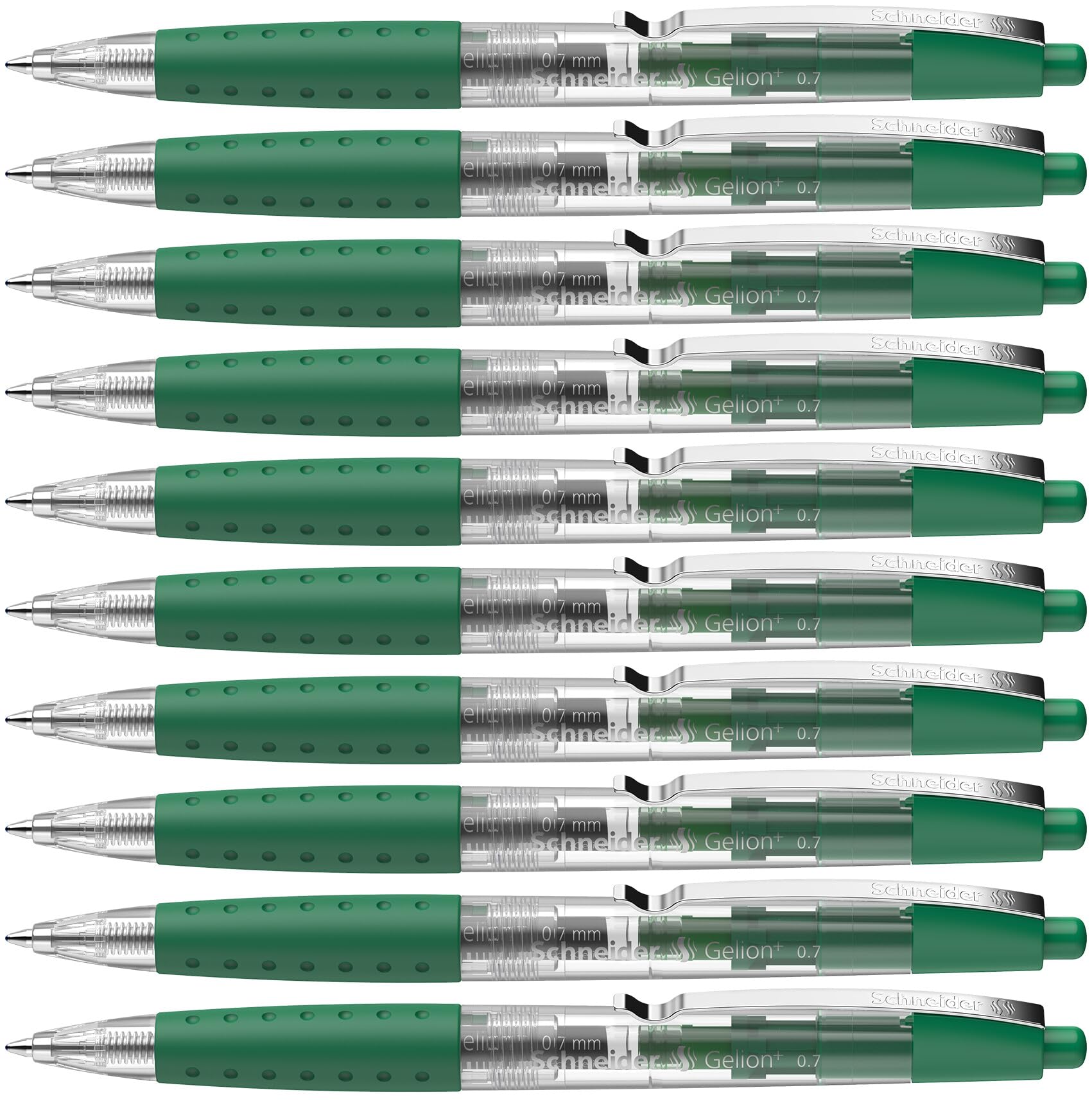Schneider Gelion 1 Gel Pens 0.4 mm Exchangeable Cartridge with Stainless Steel Tip Pack of 10 Green