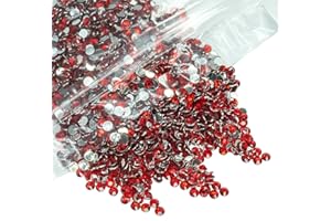 qiipii 1280PCS 6mm Crystal Siam Red Resin Rhinestones for Crafting Flatback Stones Bulk SS30 Ruby Red Diamonds Crystals Gems Charms for Face Eyes Makeup Mugs Tumblers Bottles DIY Crafts Clothes Shoes