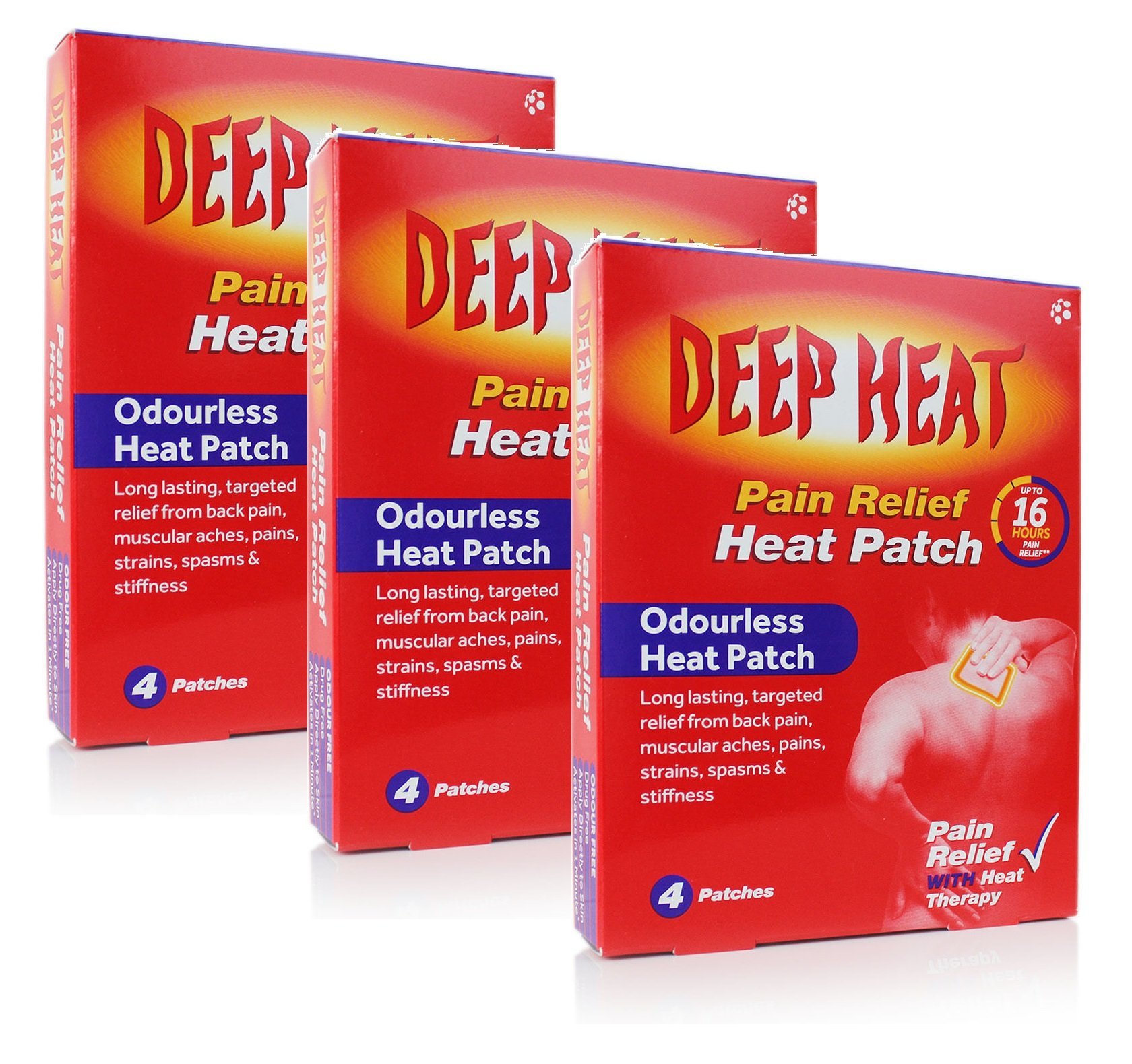 Deep Heat Patch 4, 3 Pack
