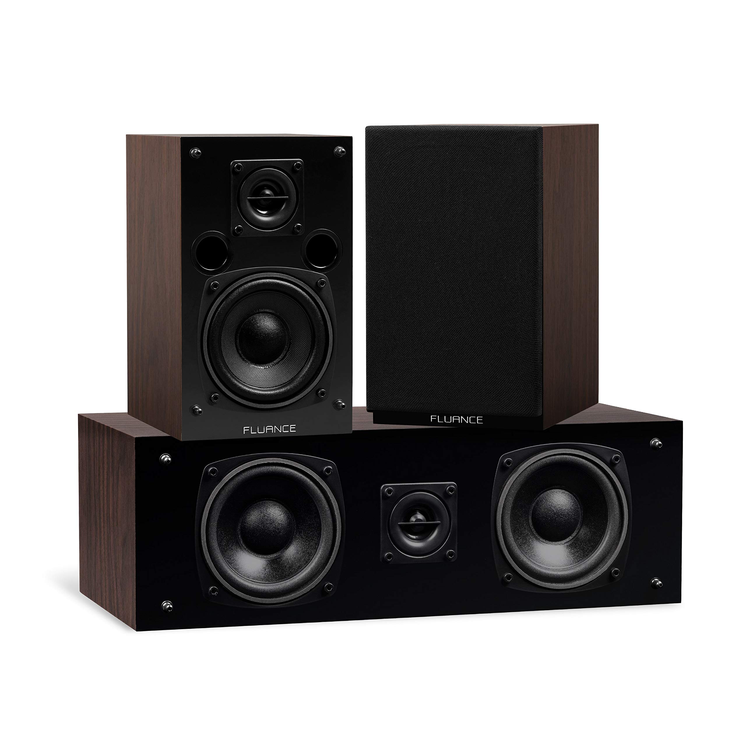 Fluance Elite High Definition Surround Sound Home Theater 5.1 Channel Speaker System Including Three-Way Floorstanding, Center Channel, Rear Surround Speakers and a DB10 Subwoofer - Walnut (SX51WR)
