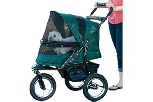 Pet Gear No-Zip Jogger Pet Stroller for Cats/Dogs, Zipperless Entry, Easy One-Hand Fold, Air Tires, Cup Holder + Storage Bask