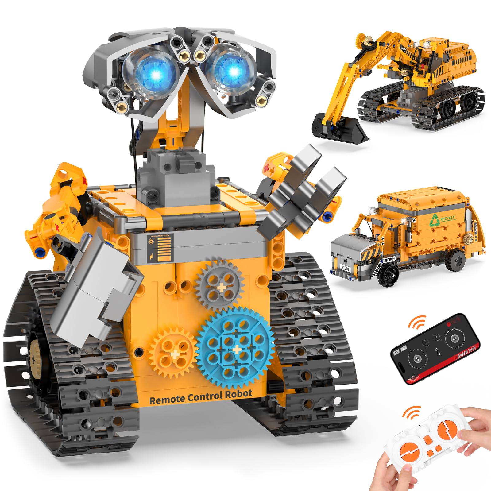 Photo 1 of Karei Robot Building Kit Toys for Boys Age 8-12 with 700 Pcs, 3 in 1 Robotics Excavator Garbage Truck with App & Remote Control, Coding Robot Building Set, Birthday Gifts for 8-14 Years Old Boys