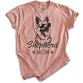 EVERTREE CLOTHING Shepherd Mom T-Shirt, Unisex Women's Shirt, German Shepherd Owner, Best Dog Mom Gift