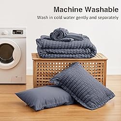 Love's cabin Seersucker Navy Blue Twin Comforter