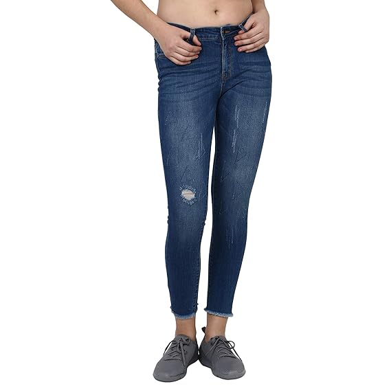 jeans with torn ankles