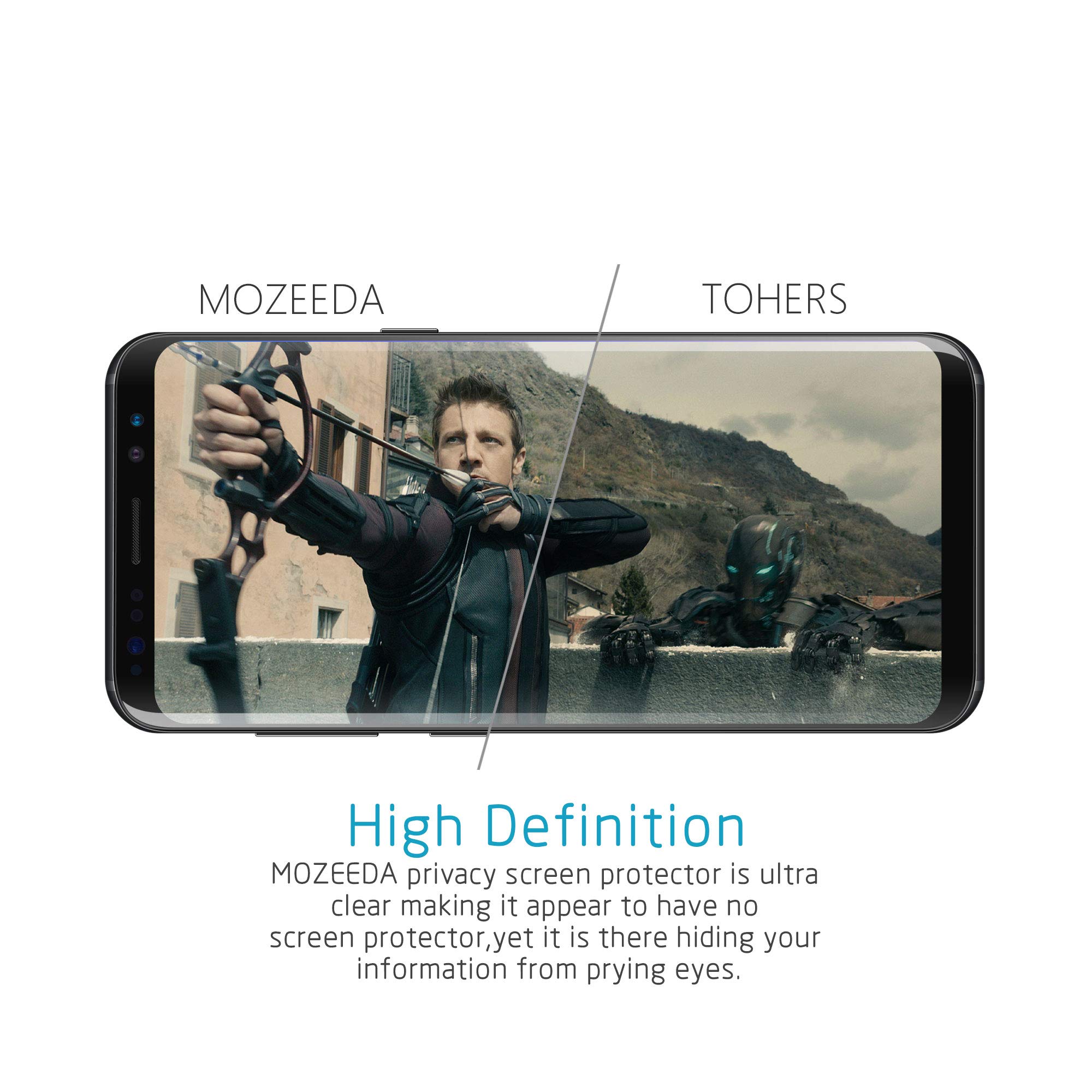 Samsung Galaxy Note 8 Privacy Screen Protector Tempered Glass,VIEE [9H Hardness][No Bubble][Anti Peeping] Privacy Tempered Glass (Note 8 Black)