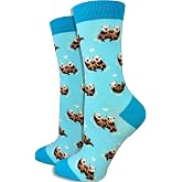 Sea Otter Socks for Women, Animal Socks, Otter Gifts, Combed Cotton | Seamless Toe, Soft and Breathable, Stocking Stuffer
