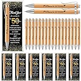 Sayglossy 25 Sets 50th Birthday for Guests Anniversary Include 25 Ballpoint Pens with 25 Thank You Cards 50 Bags and Twist Ties for Anniversary Birthday Wedding Shower
