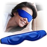 Contoured Cooling Gel Eye Mask: Ice Cold Compress for Puffy Eyes, Dark Circles, Sinus Pain & Surgery Relief, Reusable Therapy, Fits All Head Sizes, Daily Eye Care, Relaxation Beauty Gift, Blue