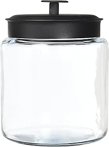 Anchor Hocking 96712 Mini Montana Jars with Black Metal Covers, 96 Ounce