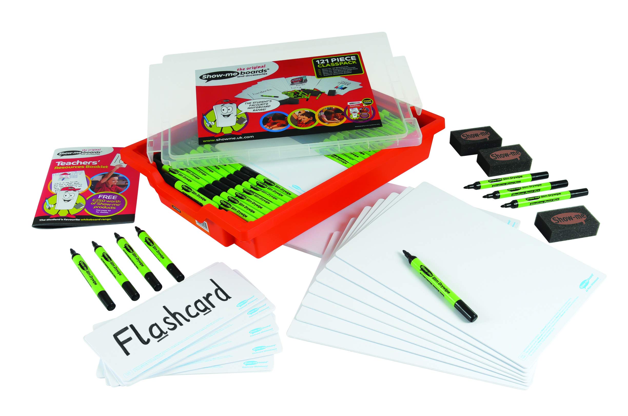 Show-me GTC/SMB Plain Whiteboards in Gratnell's Tray, Class Kit (Pack of 30)