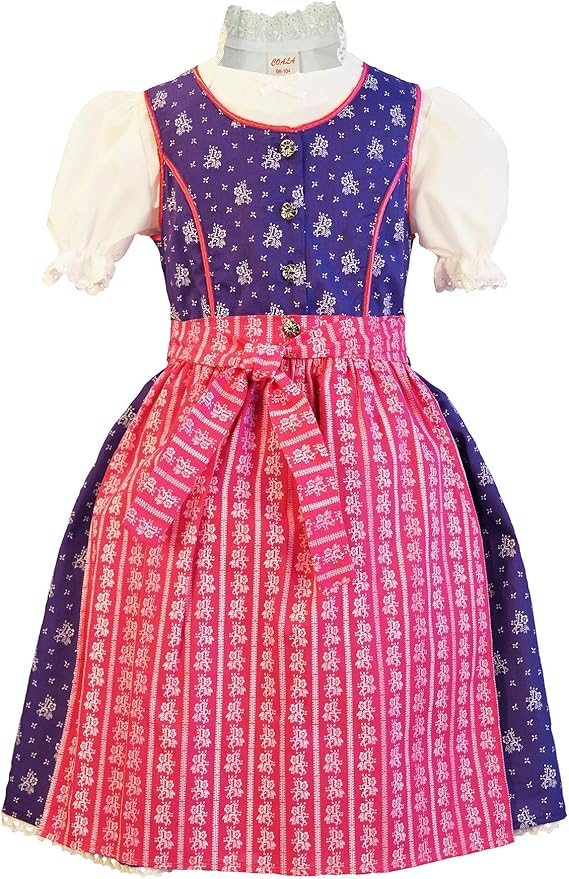 Dirndlkleid Für Mädchen - Traditionelles Oktoberfest Kinderdirndl Mit Spitze