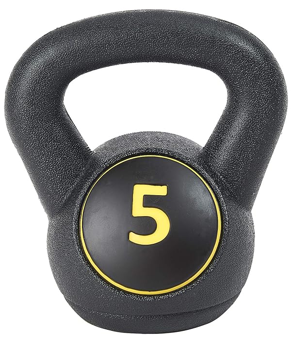 Image 4 - BalanceFrom Wide Grip 3-Piece Kettlebell Exercise Fitness Weight Set, Include 5 lbs, 10 lbs, 15 lbs or 10 lbs, 15 lbs, 20 lbs