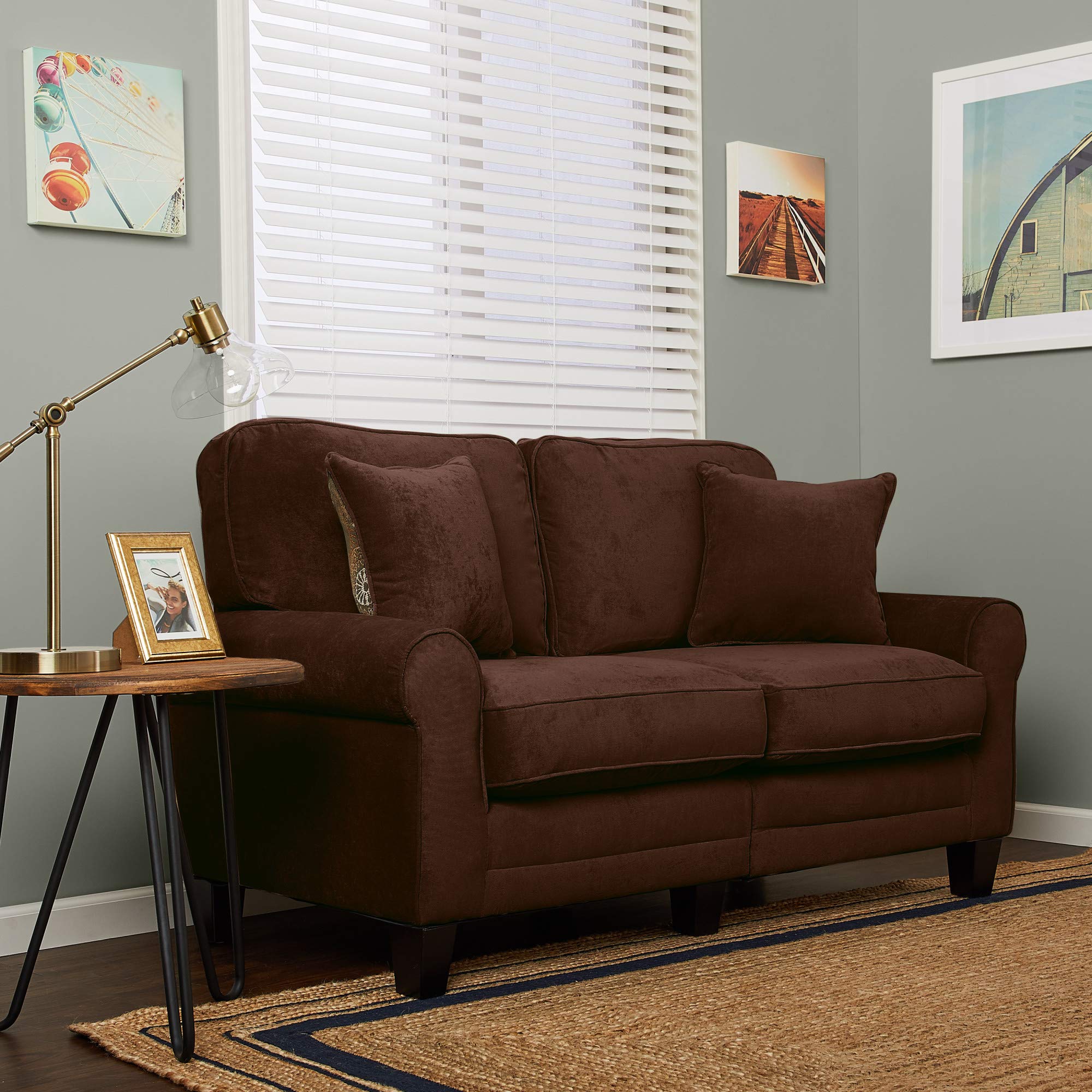 Serta CR43528PB Copenhagen Love Seats, 61" Loveseat, Brown