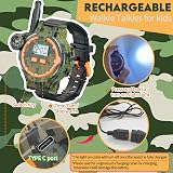 YTSWELE Rechargeable Walkie Talkie Watches for Kids 250m Range Flashlight Green view 3