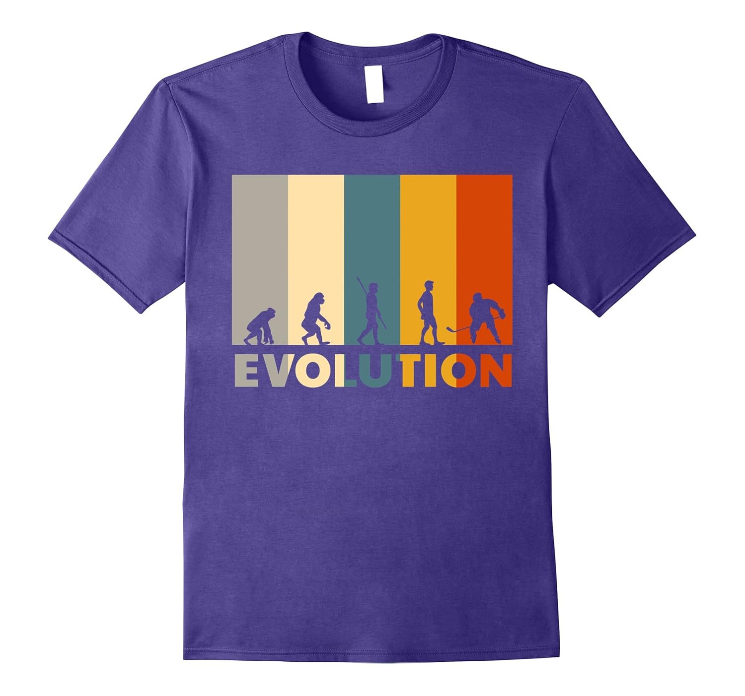 Mankind Evolution Ice Hockey T-Shirt 80s Vintage Retro-ANZ