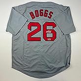 Facsimile Autographed Wade Boggs Boston Grey Reprint Laser Auto Baseball Jersey Size Men's XL