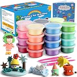 iFergoo Air Dry Clay 24 Colors Ultra Light Modeling Clay with Project Booklet