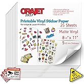 ORAJET 1917 Matte Finish Vinyl for use with Inkjet and Lazerjet Printers - 8.5" x 11" - Matte Finish Outdoor and Permanent (2