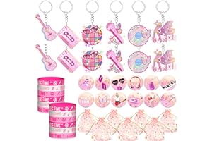 ZXSWEET 48 PCS Music Party Favors Pink Girl Birthday Party Supplies and Guitar Party Favors for Music Birthday Party Decorations Supplies