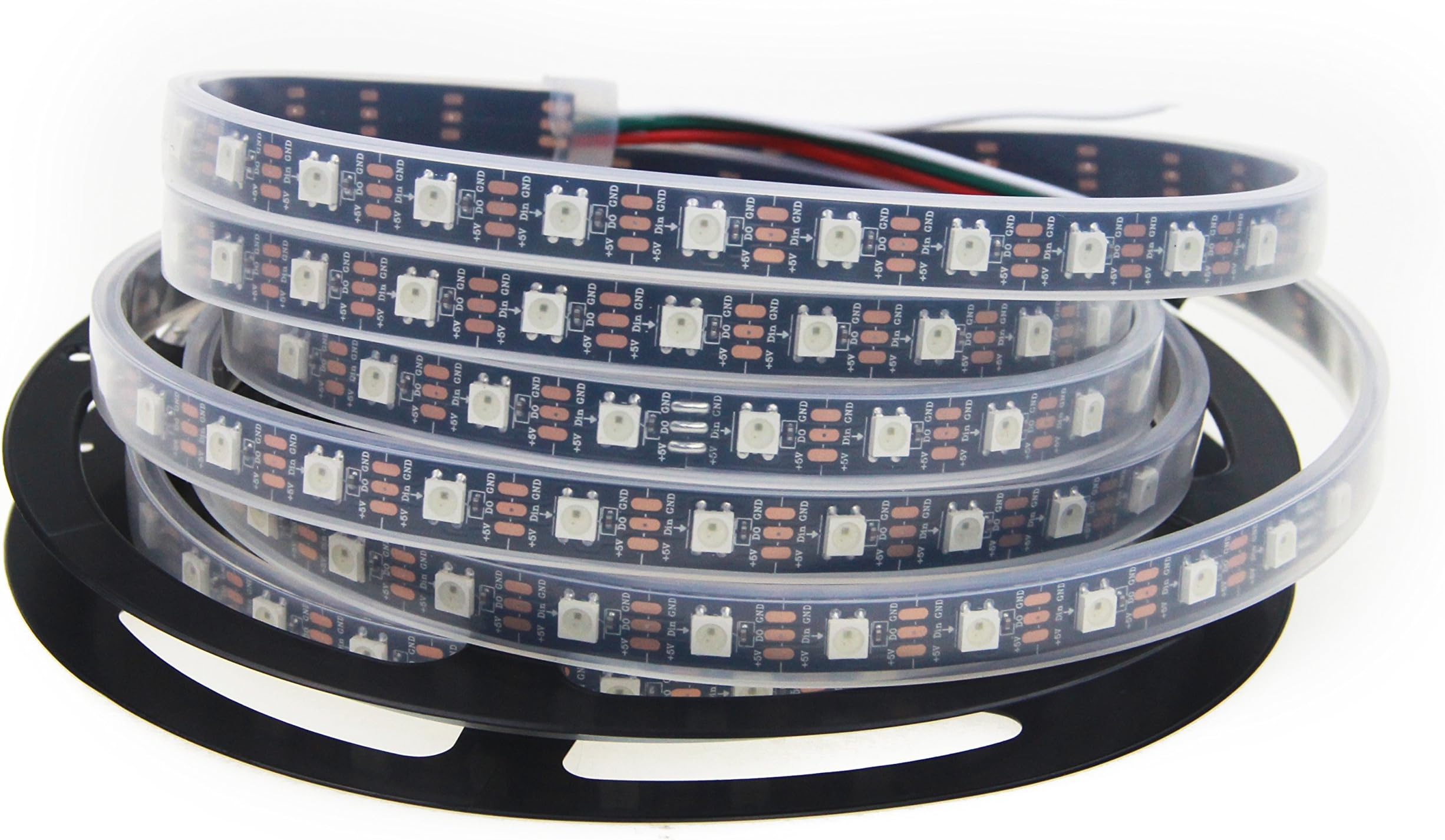 WITCHY SK6812 (Similar WS2812B) Individually Addressable LED Strip 60 Pixels/m 5M 300 LEDs Black PCB Full Color Pixel Dream Color Rope Light Silicon Tube Waterproof 5V