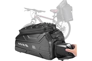 KEMIMOTO Ebike Battery Bag Bike Bags for Rear Rack, 40L Hard Shell Bag with Waterproof Cover, Ebike Trunk Bicycle Seat Pannier for Commuter Travel Outdoor