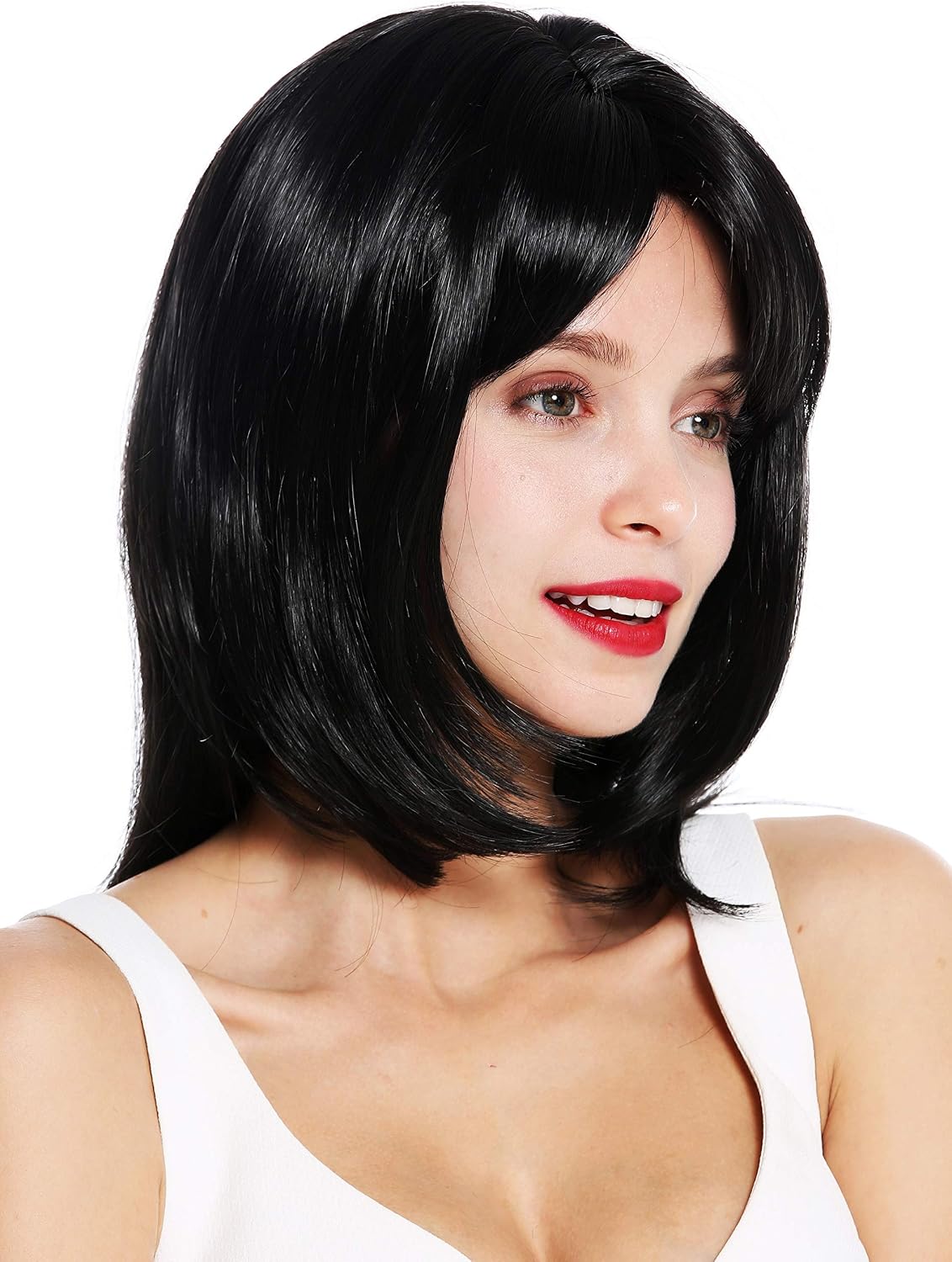 WIG ME UP - VK-28-1B quality women's wig medium length layered sleek waved tips black, Velvet black (1B), Länge: ca. 50 cm - Image 4