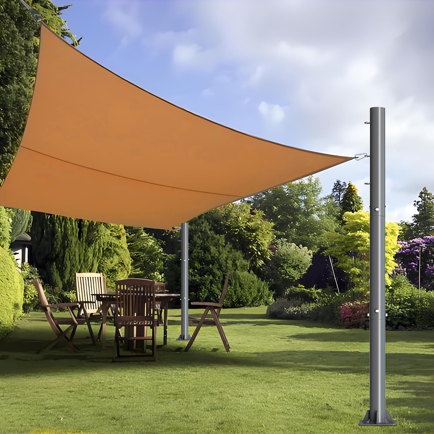 Photo 1 of 2pcs Sun Shade Poles Outdoor - 10ft 2.36" Diameter Heavy Duty Metal Steel Support Post for Awnings,Shade Cloth,Canopy,Light String