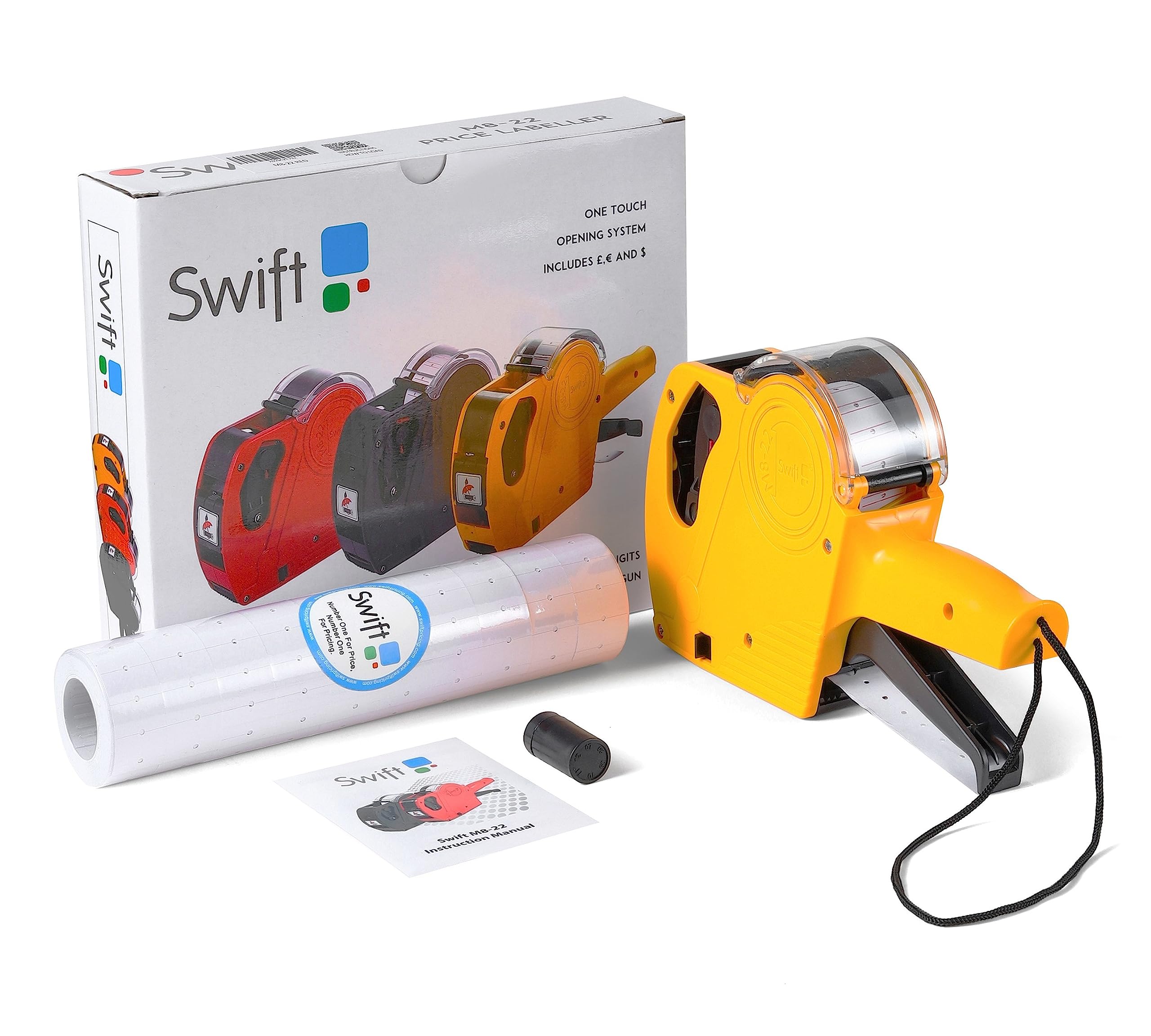 swift Price Gun Kit with 5000 Labels and Spare Ink M8-22 Yellow