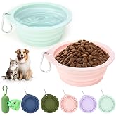 sonluk 3 Pack Collapsible Dog Bowls,Portable Silicone Travel Dog Water Bowl | 2 Pet Bowls with 1 Pet Poop Bag Dispenser Set,P