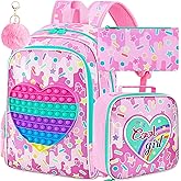 WZLVO Kids Backpack for Girls,Unicorn Mermaid Prechool Elementary Kindergarten School Bookbag and Lunch Box