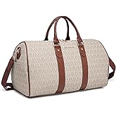 Women PU Leather Monogrammed Duffel Bag for Men- Scratch-Resistant Waterproof, Multi-Pocket Design, Large Capacity Carry-On for Gym Yoga Work Travel Weekender