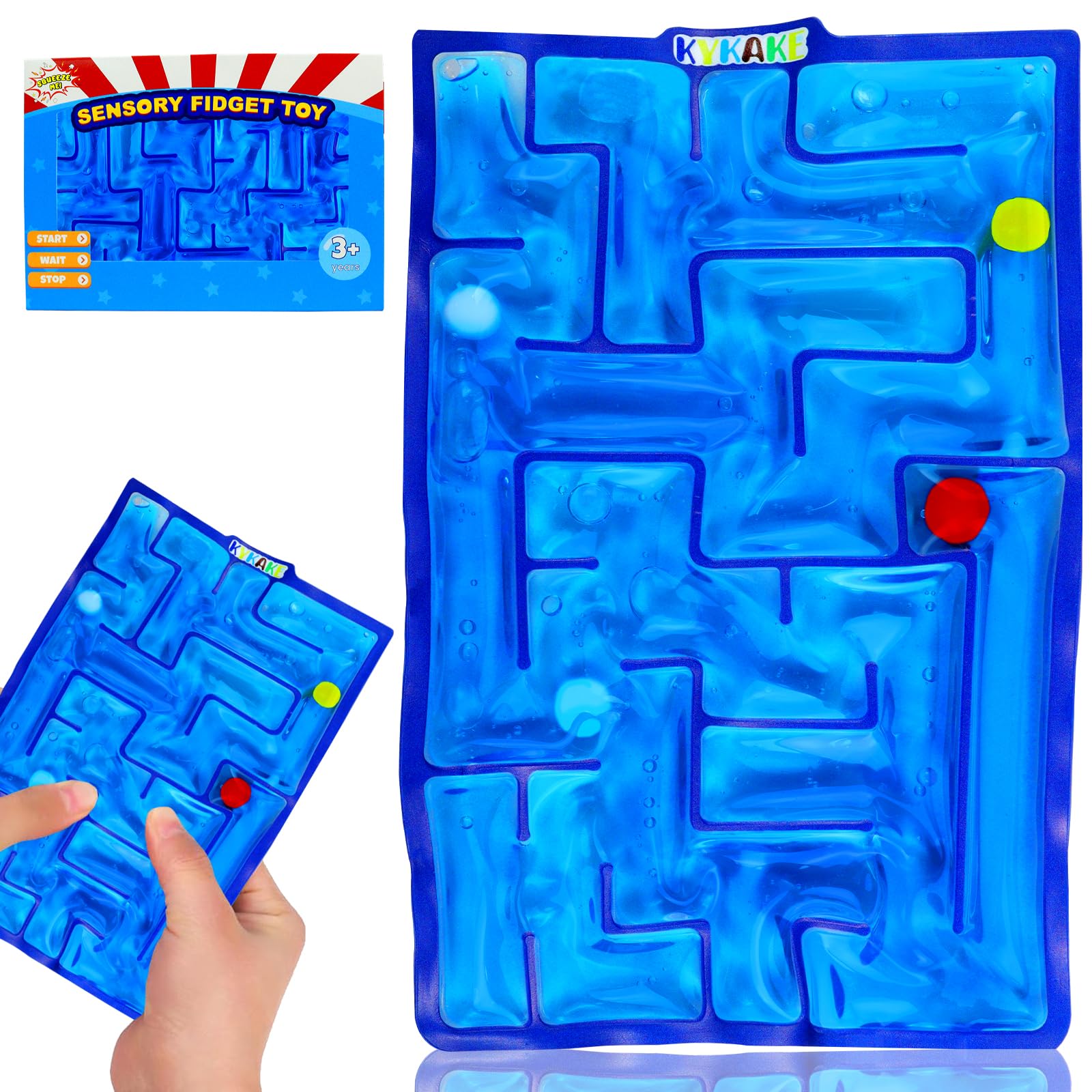 Sensory Maze Fidget, Marble Maze Gel Filled Squishy Toy for Kids and Adults - Autism Stress Anxiety Relief With Filled Goo for Calming - Classroom Easter Basket Stuffers