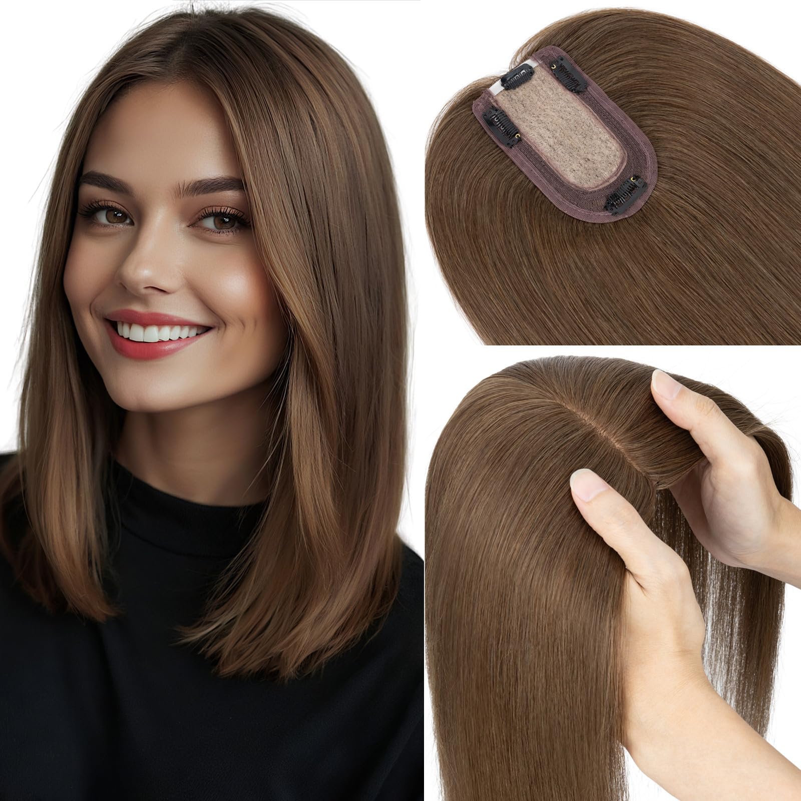 rich choices hair toppers for women real human hair no bangs 100% human remy toppers with thinning h