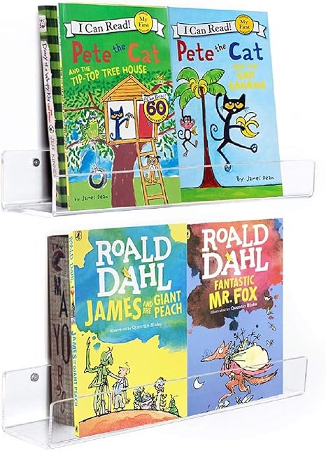 Amazon Winkine アクリル壁面棚 本棚 飾り棚 展示棚 収納 壁掛け シェルフ ウォールラック おしゃれ 透明 クリア 長さ 43cm フィギュア トミカ 展示 ディスプレイ コの字 2枚セット ギフト スモール マガジンラック オンライン通販